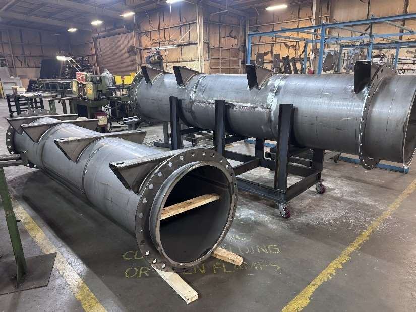 Silencers and exhaust components on the Duravex shop floor